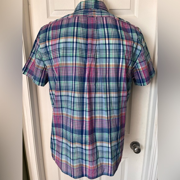 Mens Ralph Lauren Plaid Oxford Short Sleeve Shirt Size XL Classic Fit - Picture 4 of 9